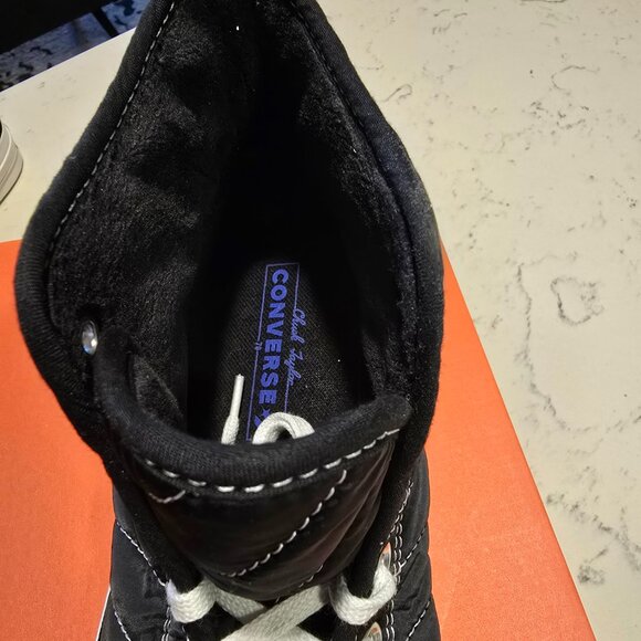 Converse Black Chuck 70 Faux Fur Sneakers MENS SIZE 10 NEW HI-TOP WINTER SHOES - Picture 2 of 8